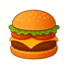 hamburger on white background