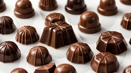 Obraz premium chocolate candies on white background