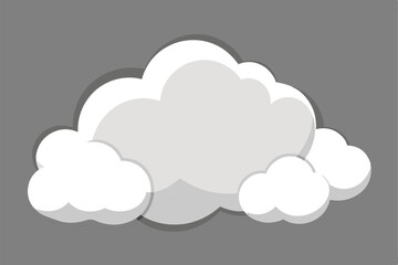 white vector clouds on gray sky background templat.eps