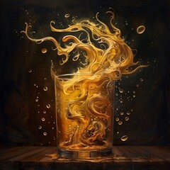 A Warm, Golden, Glowing Beverage, a Conceptual Drink, a Liquid Sunshine