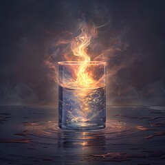 A Conceptual Drink Representing a Liquid Courage, Glowing Slightly, Perhaps Golden