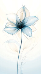 Blue translucent flower art.