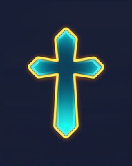 Fototapeta premium Crisscross shape glowing in the dark on plain dark background