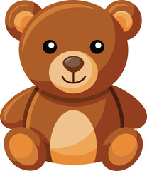 Fototapeta premium Cute Brown Teddy Bear Cartoon Illustration