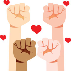 Hands Raised Stop Racism