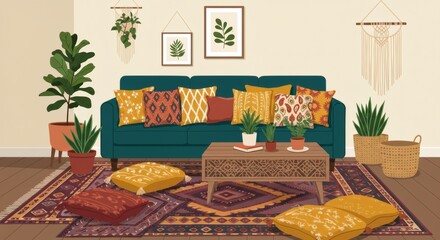 Bohemian Living Room Decor Cozy & Colorful Interior Design Inspiration
