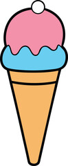 Ice Cream on White Background Cartoon Vector Illustration