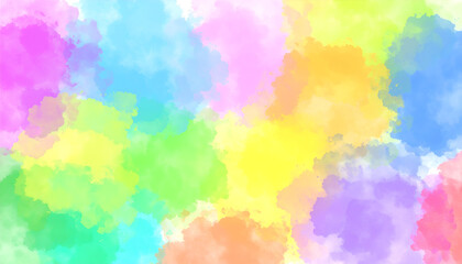 Rainbow Colorful Watercolor splash painting background
