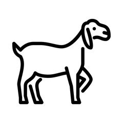 Nubian Goat outline icon. Goat black line illustration.