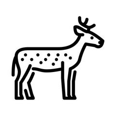 Deer outline icon. Deer black line illustration.