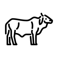 cow outline icon. Indian Cow black line illustration.
