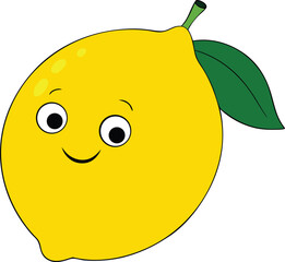 Juicy Lemon on White Background Cartoon Vector Illustration