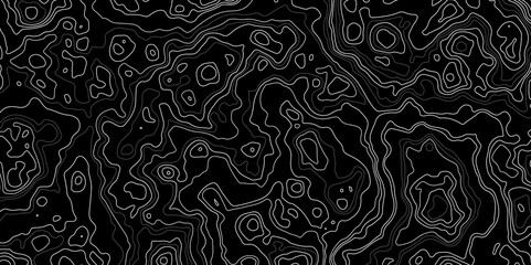 Abstract topographic contour map on black background concept. Geography concept. paper texture design .  paper texture design .Imitation of a geographical map. Vector. Illustration.