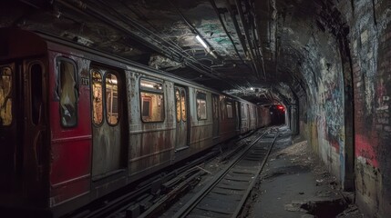 Obraz premium Underground train tunnel