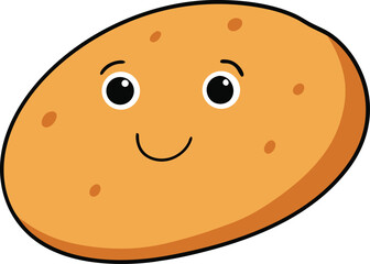 Baked Potato on White Background Cartoon Vector Illustration