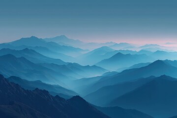 Obraz premium A soft, deep blue gradient with subtle lighting and a serene feel, isolated on clean white background