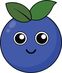 Fresh Blueberries Image Cartoon Vector Illustration