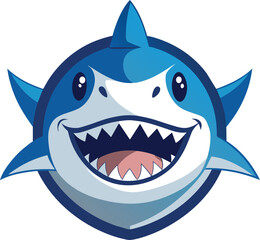 Happy Shark Cartoon Mascot Logo Design