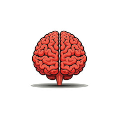 Brain Cartoon Vector Icon Illustration. Education Object Icon Concept Isolated Premium Vector. Flat Cartoon Style illustration vector