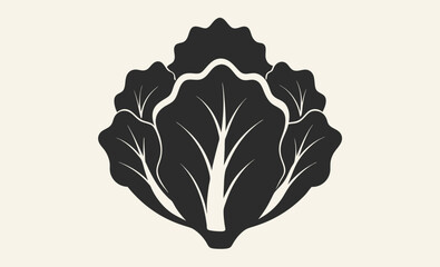 Lettuce silhouette, Leaf vegetable, Salad icon
