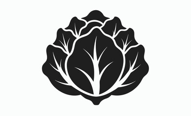 Lettuce silhouette, Leaf vegetable, Salad icon
