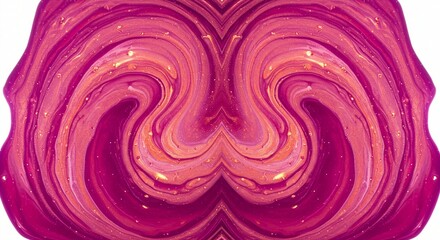 Fluid Pink and Gold Abstract Swirl: A Luxurious Acrylic Pour Painting