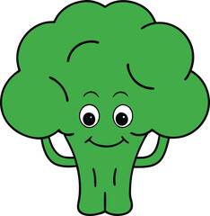 Fresh Broccoli Image Cartoon Vector Illustration