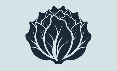 Lettuce silhouette, Leaf vegetable, Salad icon
