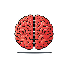 Brain Cartoon Vector Icon Illustration. Education Object Icon Concept Isolated Premium Vector. Flat Cartoon Style illustration vector
