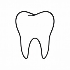 Vector logo of tooth outline on white background minimal dental icon for dentist clinic or oral health care branding
