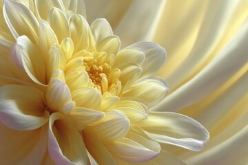 Obraz premium A gradient of soft yellow fading to white with a smooth finish, conveying a sense of light and positivity