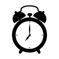 Alarm clock icon black silhouette vector illustration