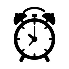 Alarm clock icon black silhouette vector illustration