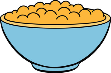 Cereal on White Background Cartoon Vector Illustration