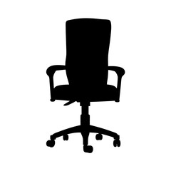 Obraz premium Ergonomic office chair black silhouette vector illustration