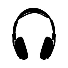 Headphones black silhouette vector illustration