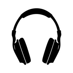 Headphones black silhouette vector illustration