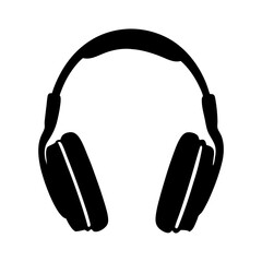 Headphones black silhouette vector illustration