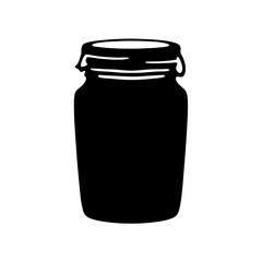 Jar black silhouette vector illustration