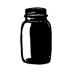 Jar black silhouette vector illustration