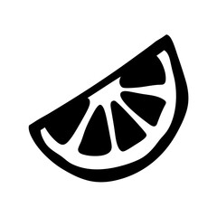 Lemon slices black silhouette vector illustration