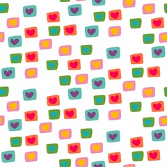 Colorful Abstract Squares Pattern on White Background