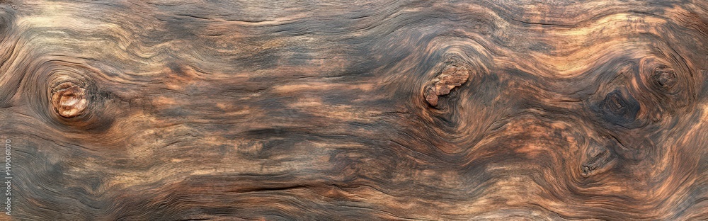 Poster Rustic Wooden Table Surface Featuring Visible Knots and Cracks with Natural Grain Patterns