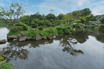 池の中の島