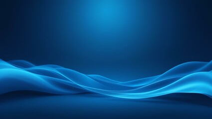Fototapeta premium A smooth blend of blue waves creates a calming, abstract background suitable for various digital projects.
