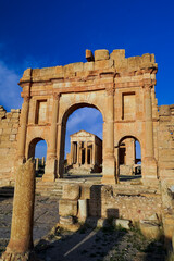 L'antica città Romana di Sufetula, con il foro ed il teatro perfettamente conservati. Sbeitla, Tunisia