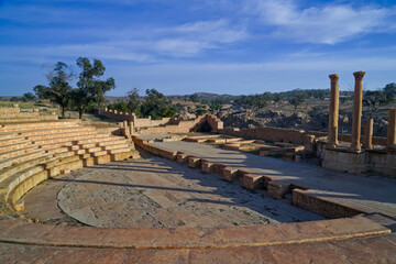 L'antica città Romana di Sufetula, con il foro ed il teatro perfettamente conservati. Sbeitla, Tunisia