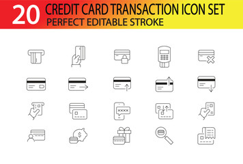 Fototapeta premium CREDIT CARD TRANSACTION ICON SET