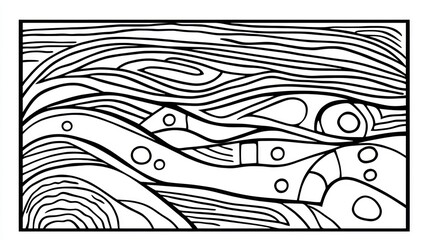 Abstract black and white wave art design, background texture