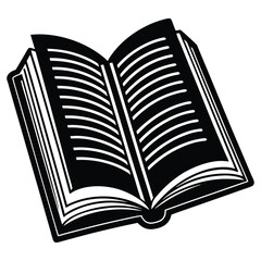 An open book vector illustration shows pages ready for reading and learning, isolated on a white background